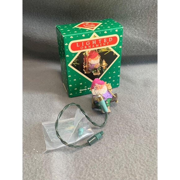 Vintage North Pole Power & Lighted Gnome Ornament with Box 1987 - Picture 11 of 12